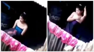 ရေချိုးချောင်းရိုက် (၄) – A Girl Shower Outside Home